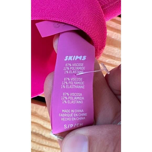 NWT Skims Knit Swim Bandeau Top & Skirt Set Size S/M Women’s Pink - Picture 13 of 15